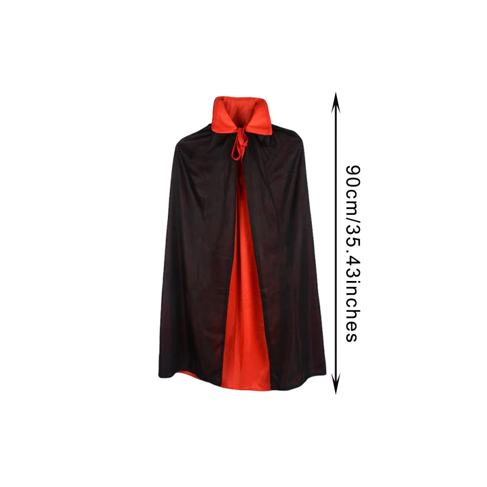 Halloween Christmas Cloak Black Red Reversible, Vampires Cape Cloak for Christmas Halloween Witch Party Cosplay Costume Cloak