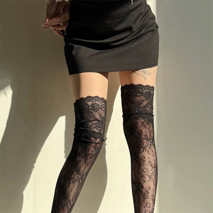 Fishnet Thigh High Socks – Lace Mesh Fashion Style