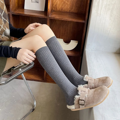 Women’s Knee High Socks – Cotton Preppy Casual Style