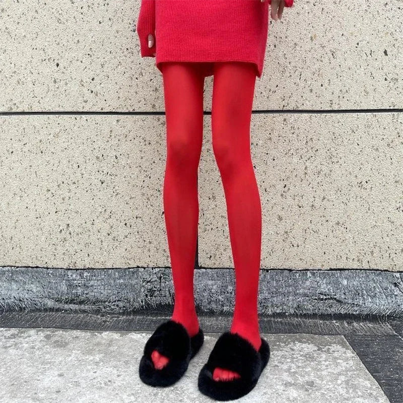 Women’s Red Pantyhose – Sheer Elastic Fashion Stockings