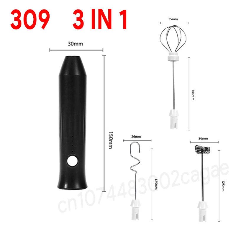 Mini Milk Frother – USB Rechargeable 3-Speed Coffee Whisk