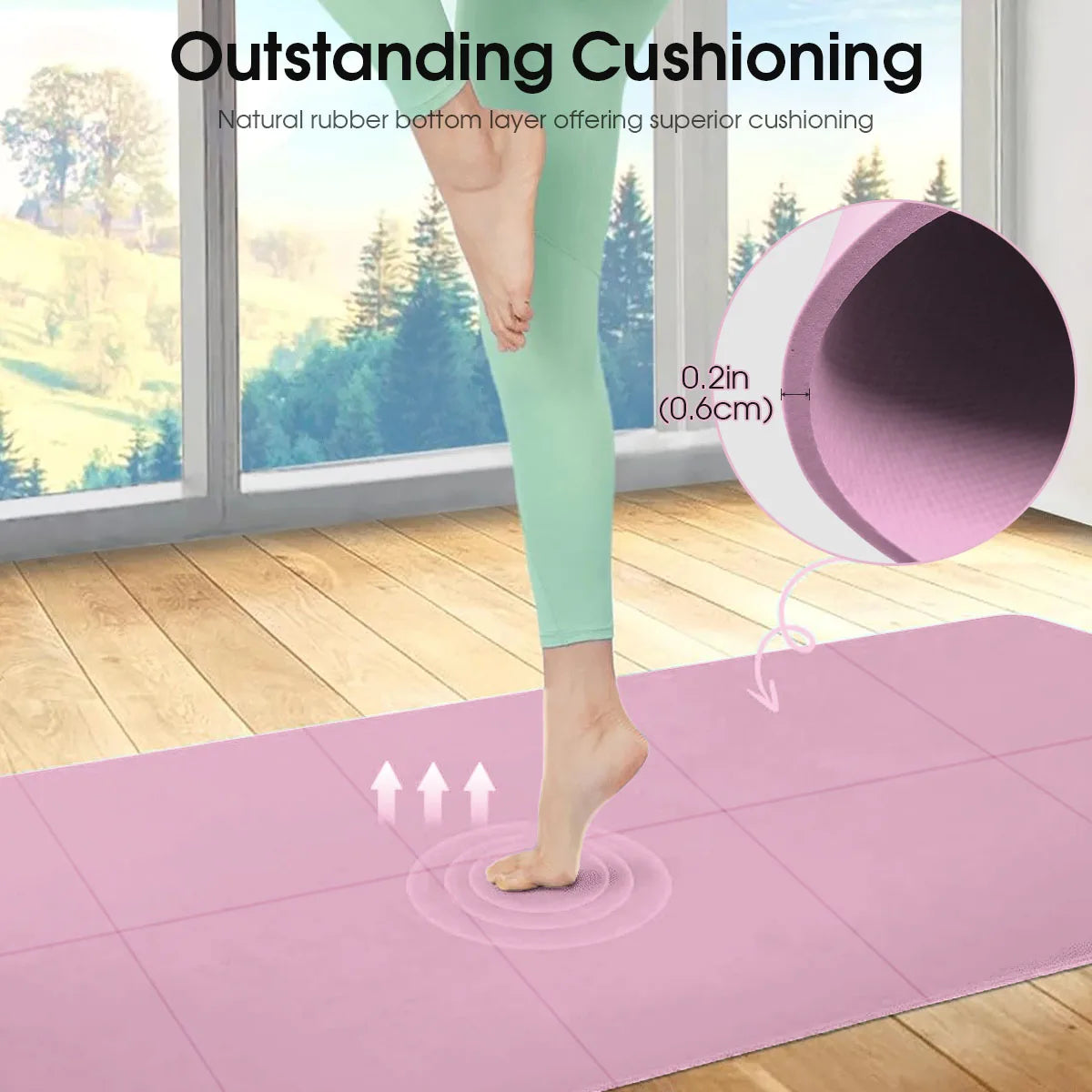 Non Slip Yoga Mat for Pilates, Fitness & Home Workouts