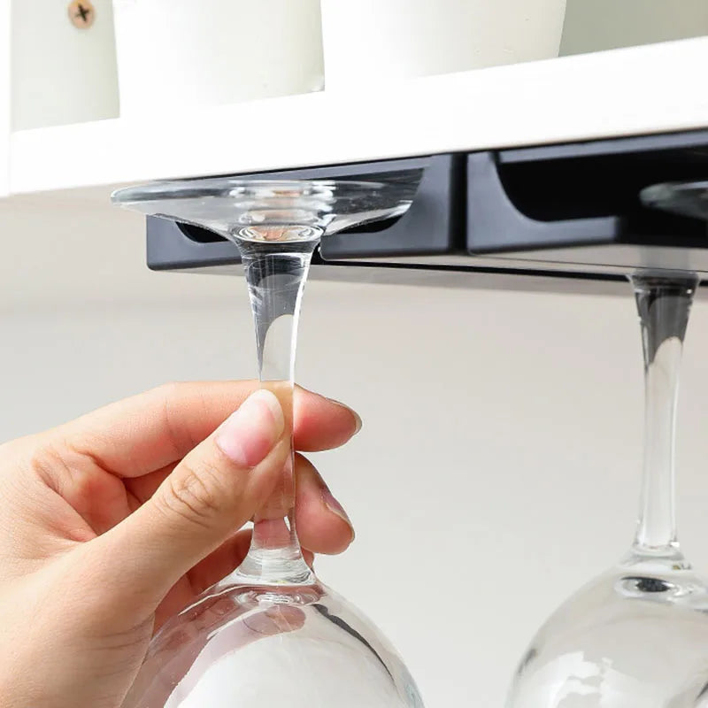 Wine Glass Holder Wall Mounted No-Tools Stemware Storage Rack