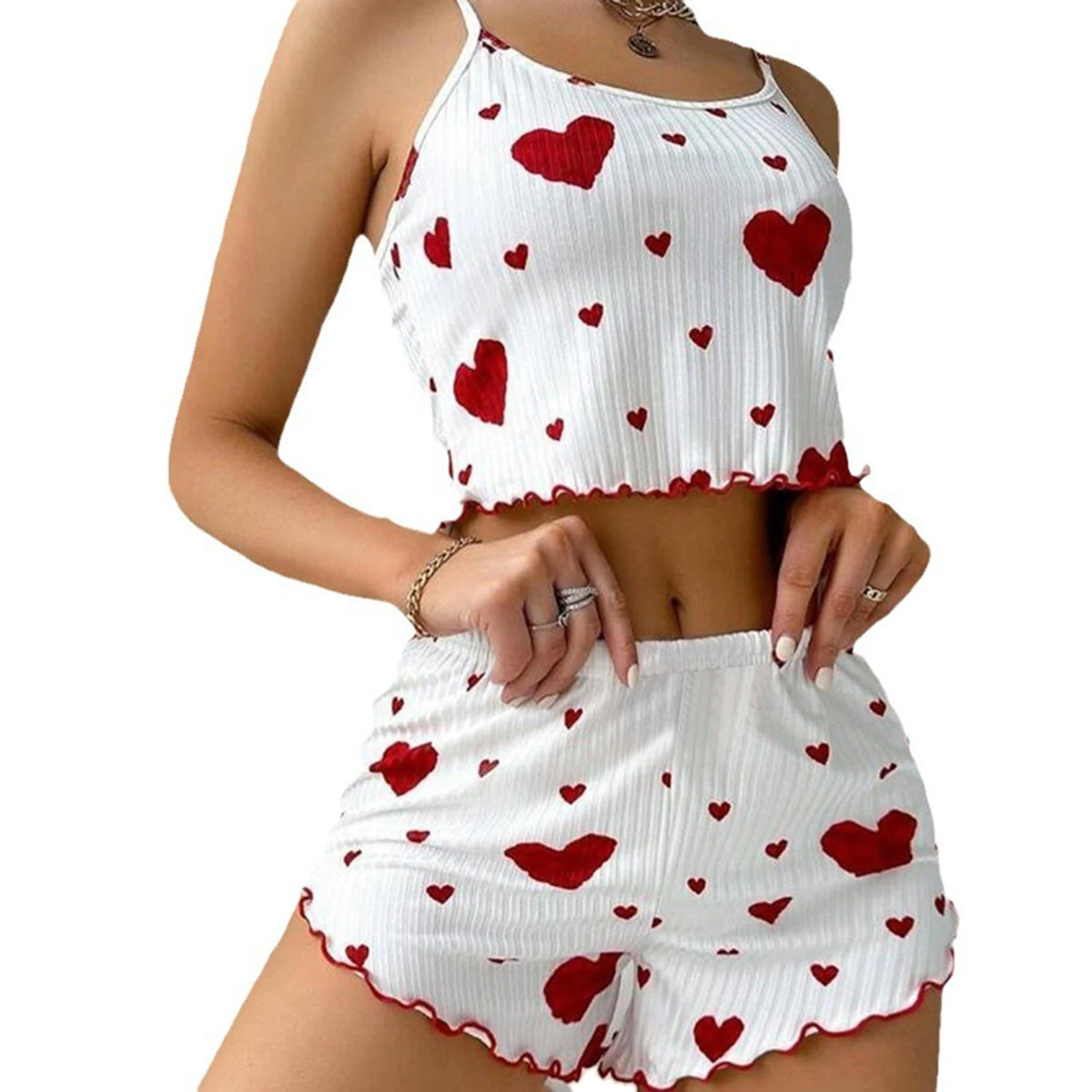 Women’s Pajama Set – 2 Piece Tank Top & Shorts Sleepwear