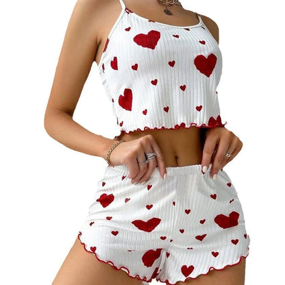Women’s Pajama Set – 2 Piece Tank Top & Shorts Sleepwear