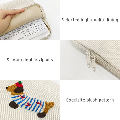 Cute Dogs Laptop Sleeve Polyester Case for 13–16 Inch Laptops