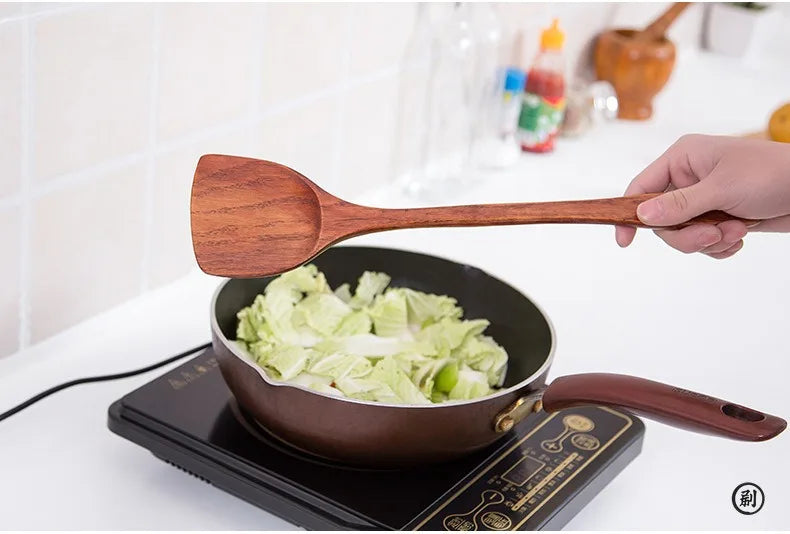 Wooden Spatula for Non-Stick Pans – Kitchen Cooking Utensil