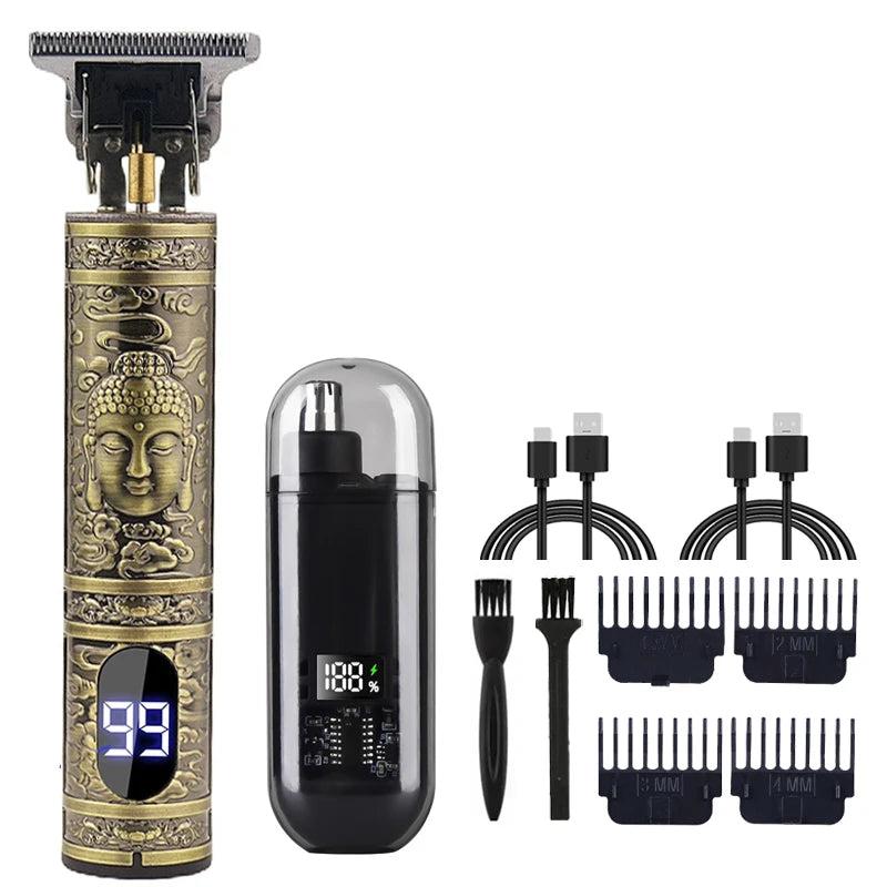 Rechargeable Hair Clipper for Men, Beard & Nose Trimmer Kit