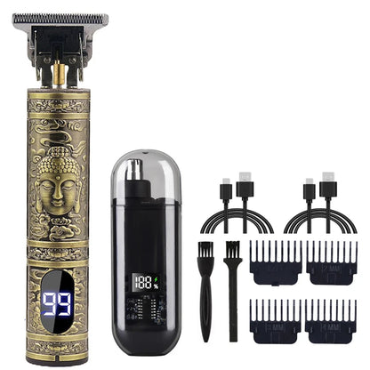 Rechargeable Hair Clipper for Men, Beard & Nose Trimmer Kit
