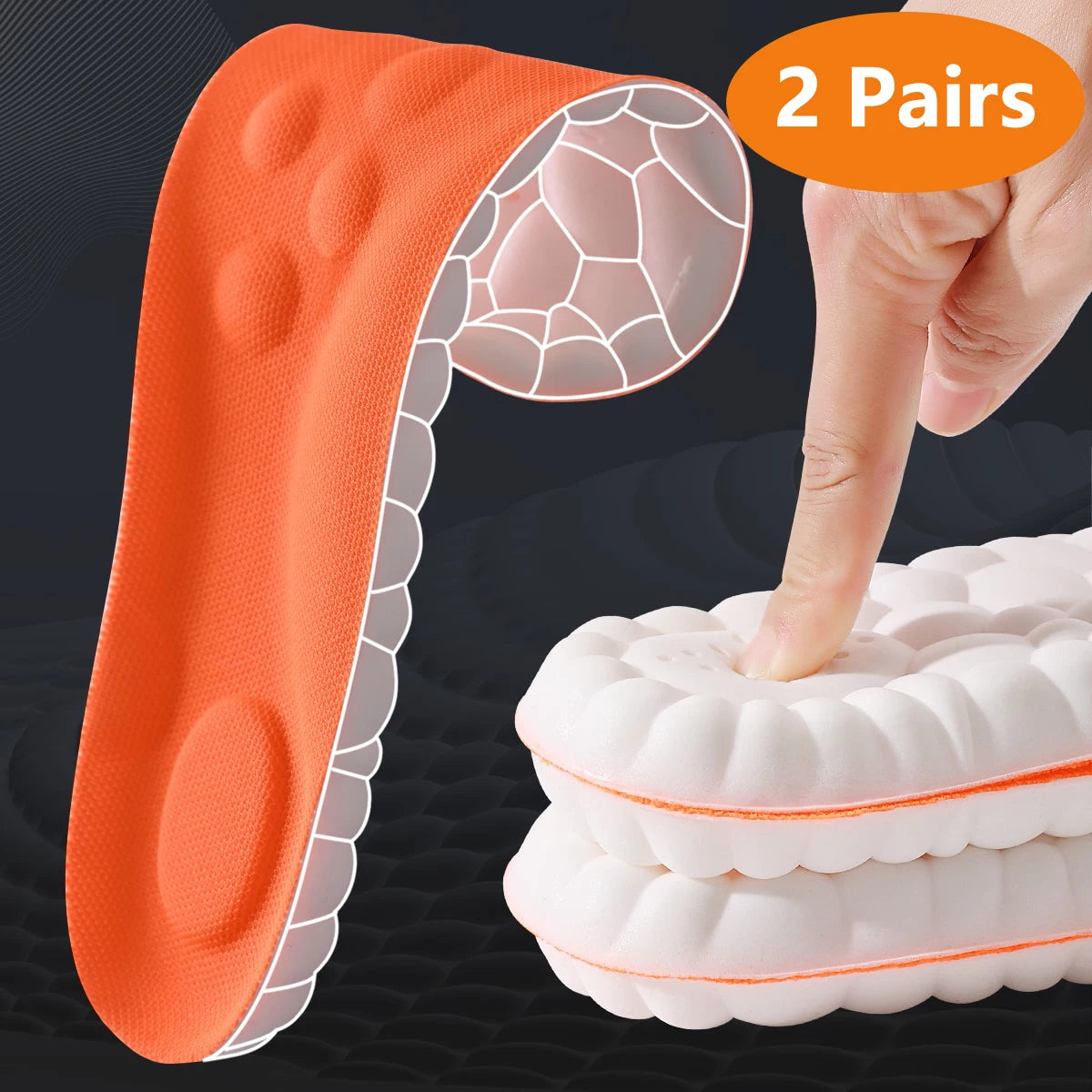 Sports Insoles Latex Cushion Arch Support Shock Absorbing Inserts