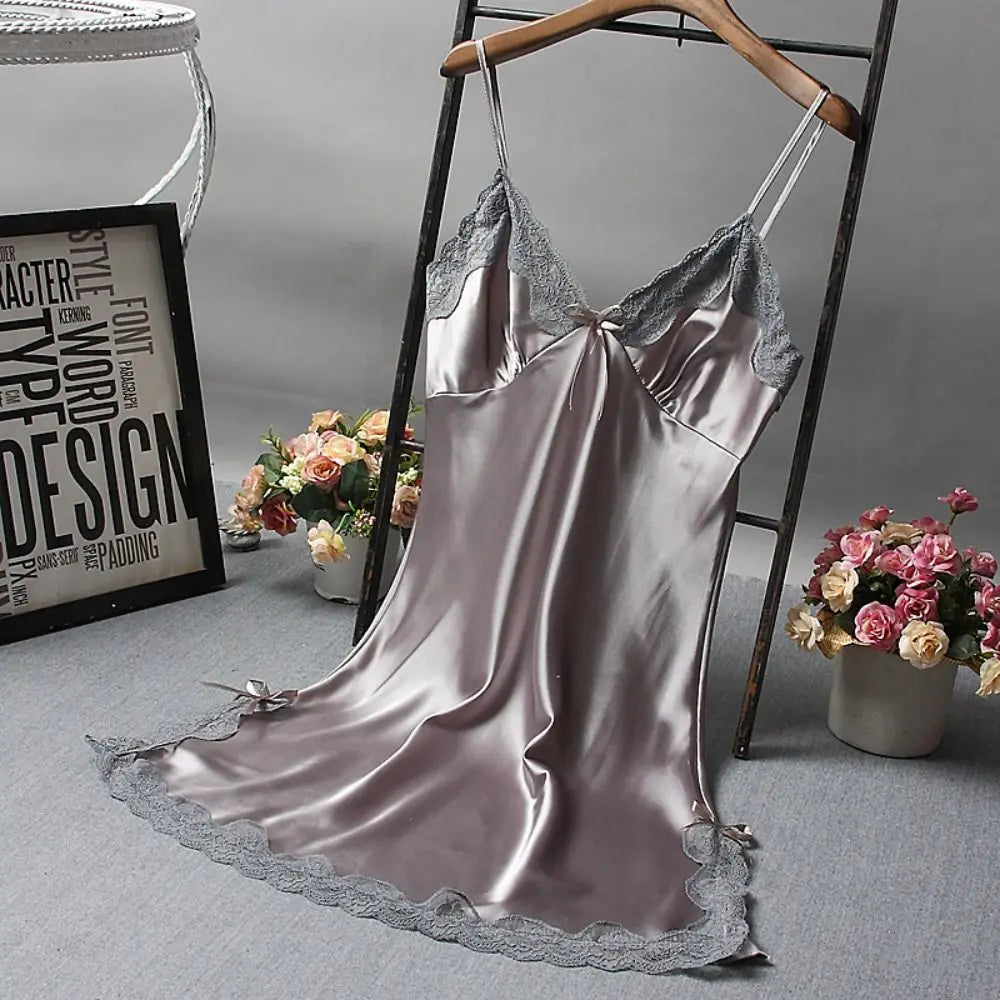 Women’s Nightgown – Lace V-Neck Camisole Sleepwear