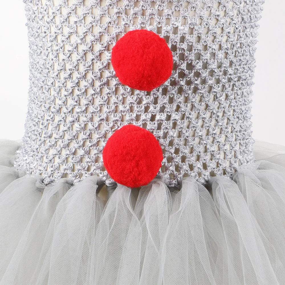 Children Halloween Joker Costumes for Baby Girls Scary Ghost Doll Killer Fancy Tutu Dress for Kids Carnival Party Horror Outfit