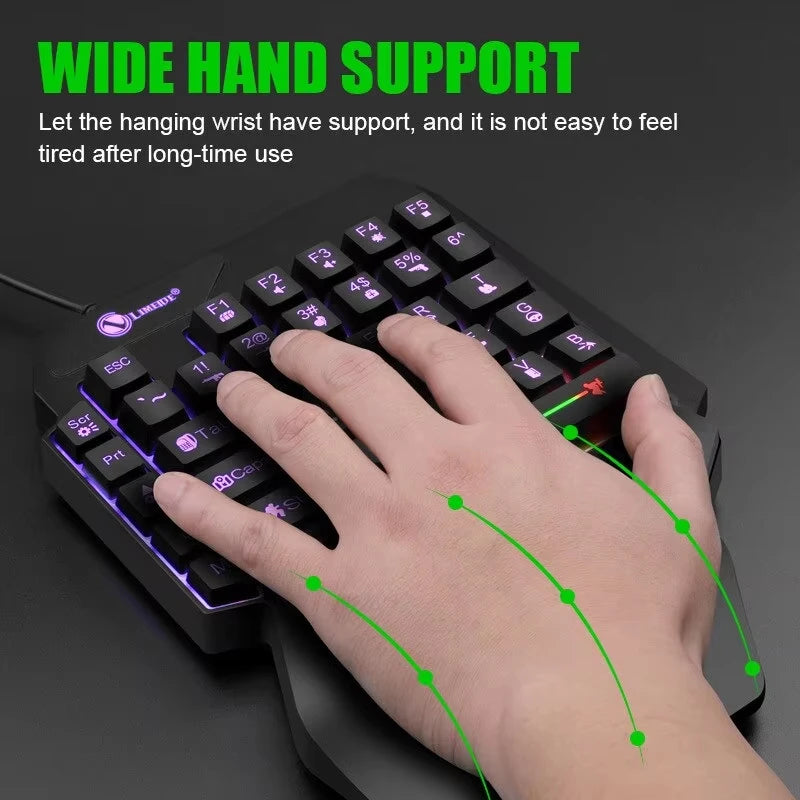 Mini Gaming Keyboard 35-Key USB Wired Backlit Keyboard for PC