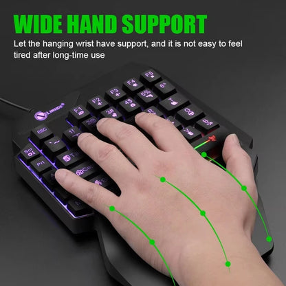Mini Gaming Keyboard 35-Key USB Wired Backlit Keyboard for PC