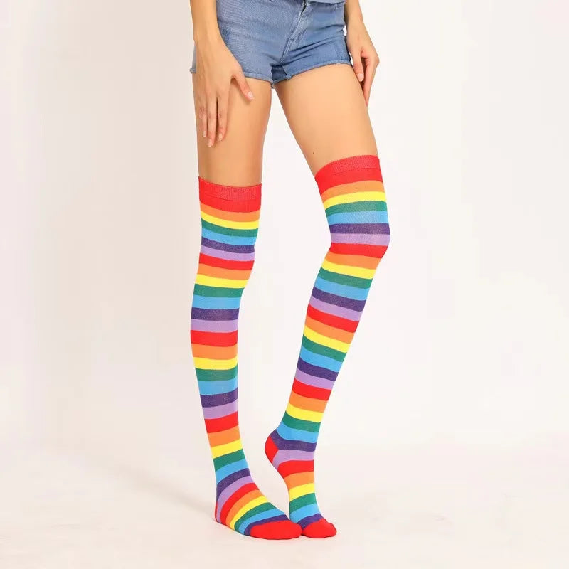 Over the Knee Stockings for Women – Striped Long Socks
