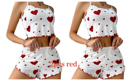 Women’s Pajama Set – 2 Piece Tank Top & Shorts Sleepwear