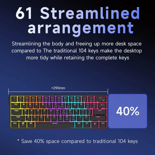 60% Mechanical Keyboard 61-Key RGB