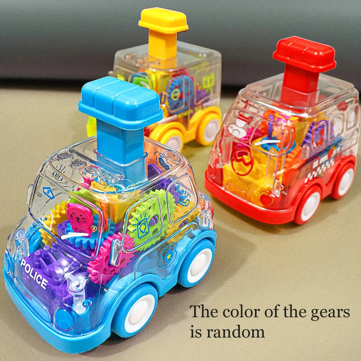 Gear Car Toy – Transparent Inertia Pull Back Car for Kids