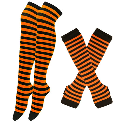 Over Knee Socks – Women’s Striped Thigh High Cotton Blend Socks
