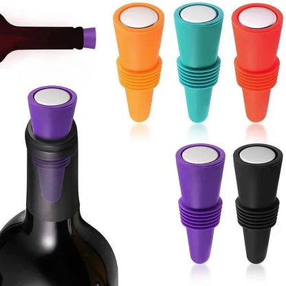 Silicone Bottle Stopper Reusable Wine & Champagne Sealer