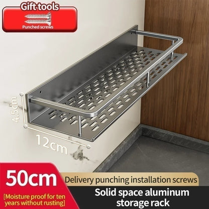 Kitchen Wall Shelf | Aluminum Spice Organizer Rack