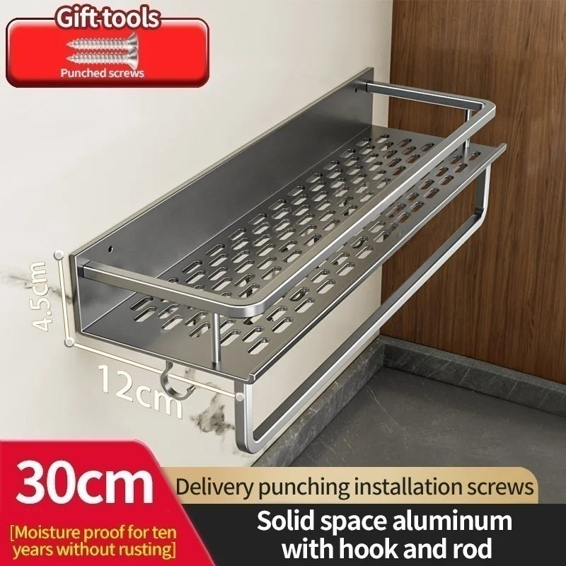 Kitchen Wall Shelf | Aluminum Spice Organizer Rack