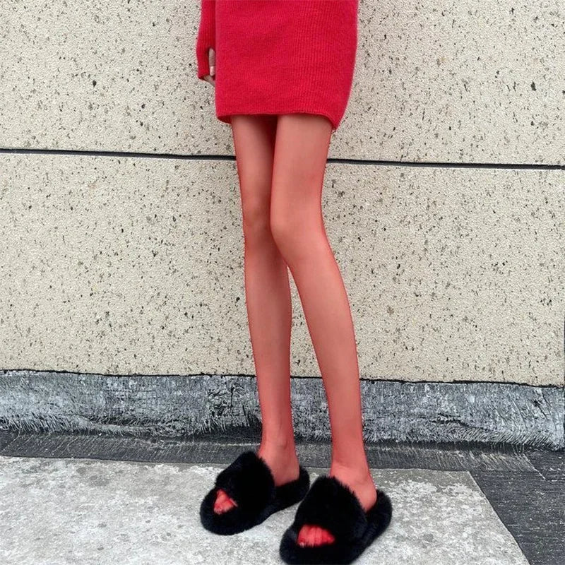 Women’s Red Pantyhose – Sheer Elastic Fashion Stockings