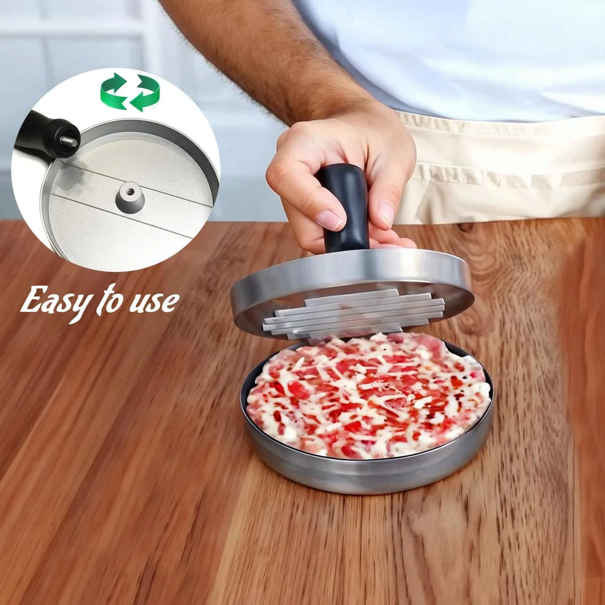 Burger Press Hamburger Patty Maker Aluminum Meat Tool for Kitchen