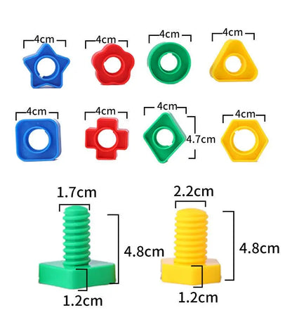 Screw Building Blocks – ABS Nut Shape Construction Set