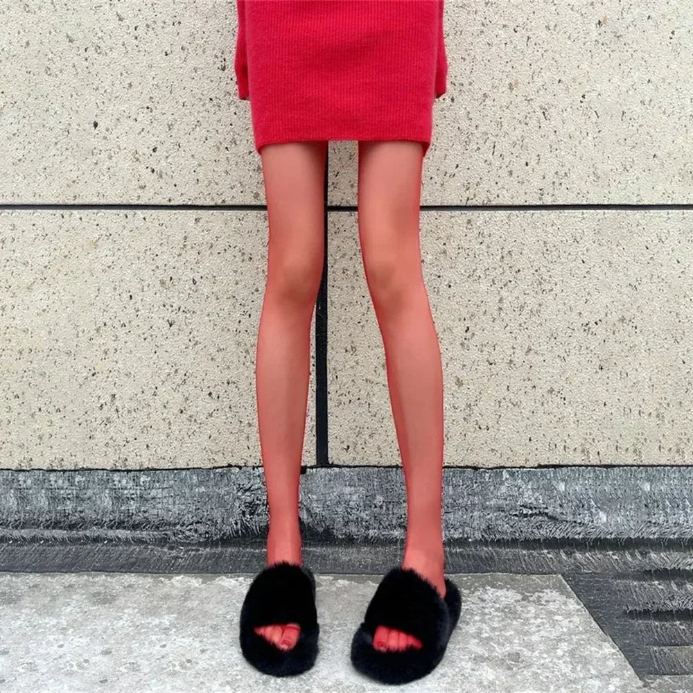 Red Tights – Burgundy Lace Style for Women