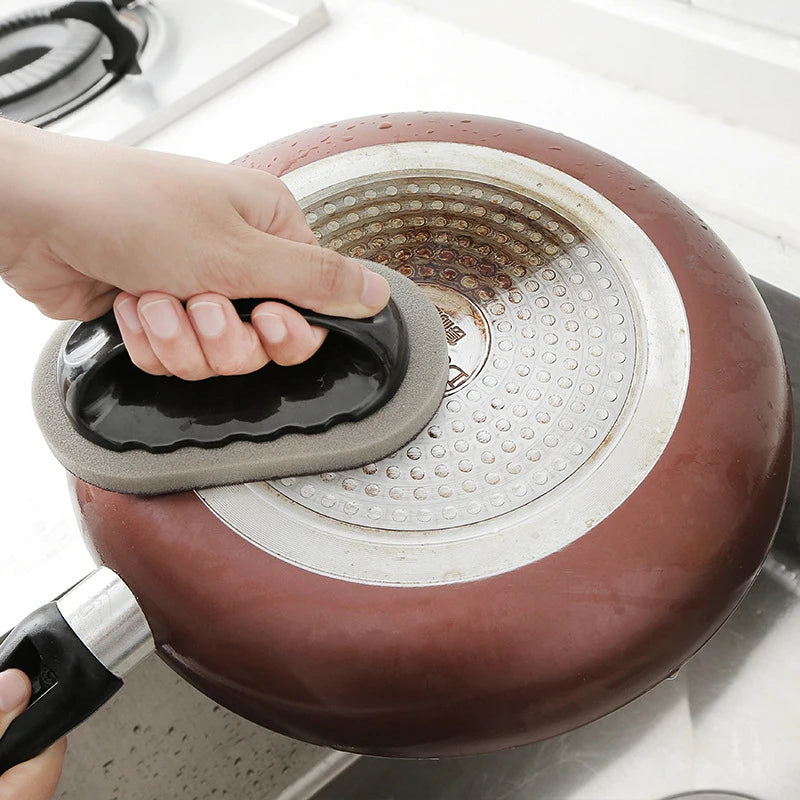 Kitchen Cleaning Brush Sponge Scrubber With Ergonomic Handle