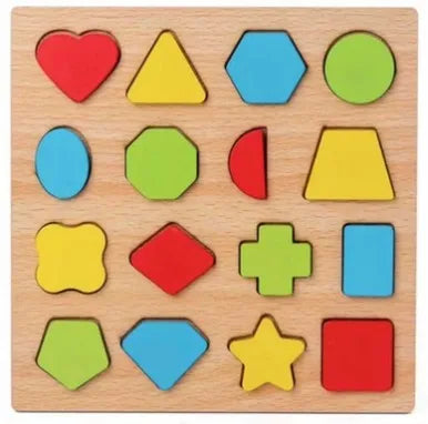 Montessori Wooden Puzzle – Geometry Learning Toy for Kids