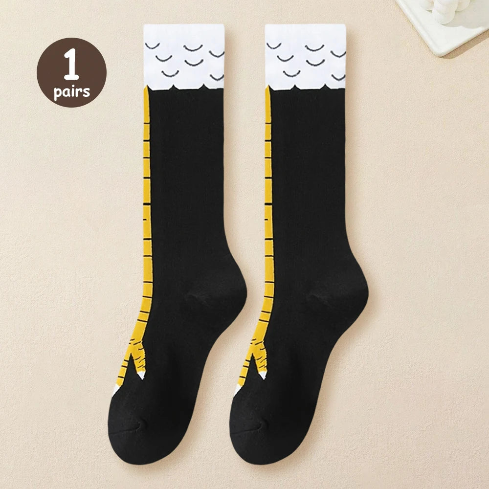 Women’s Knee High Socks – Cartoon Chicken Claw Casual Sports Socks