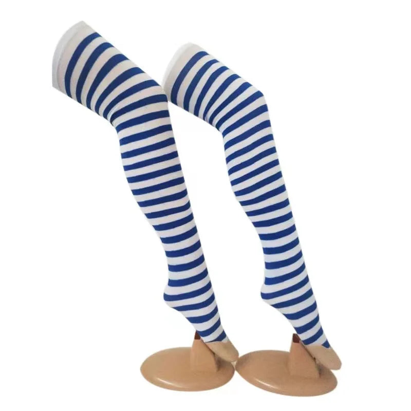 Women's Over Knee Socks – Striped Christmas & Halloween Hosiery