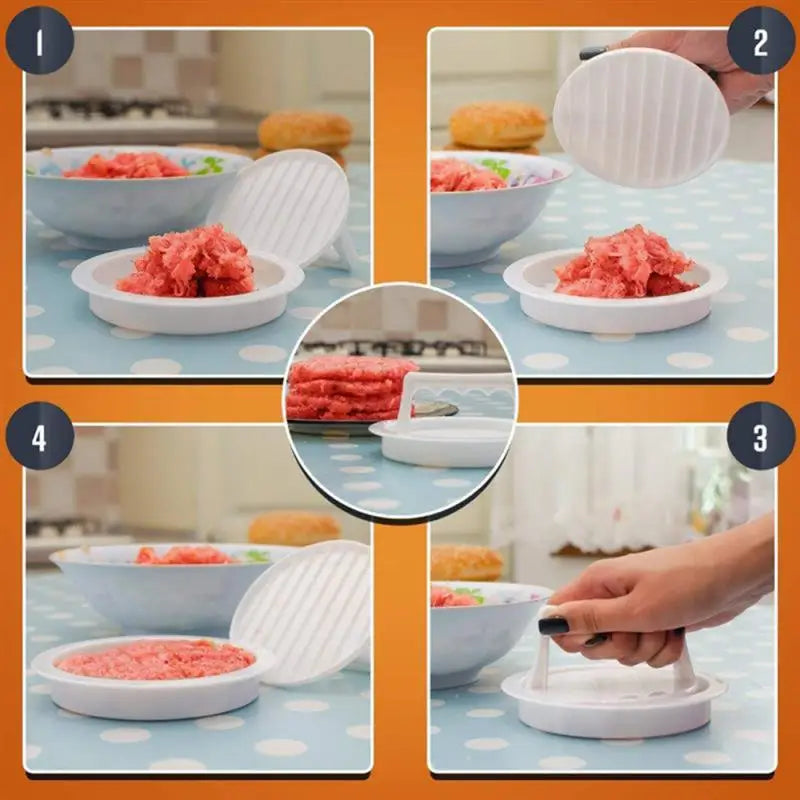 Hamburger Press Stuffed Burger Patty Maker Plastic Meat Grill Tool