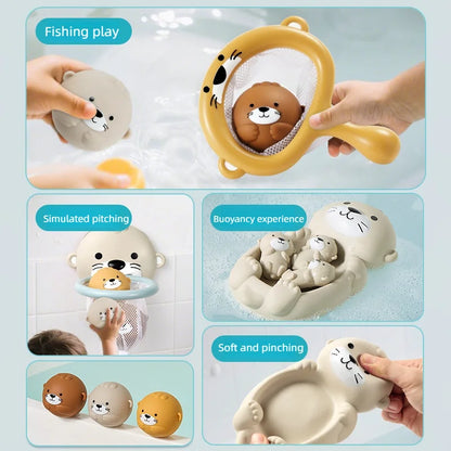 Floating Animal Bath Toy – Basketball Hoop Water Play