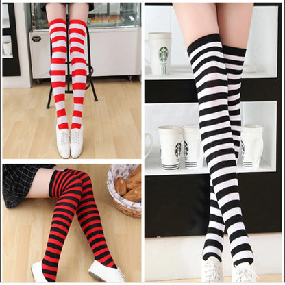 Over the Knee Stockings for Women – Striped Long Socks