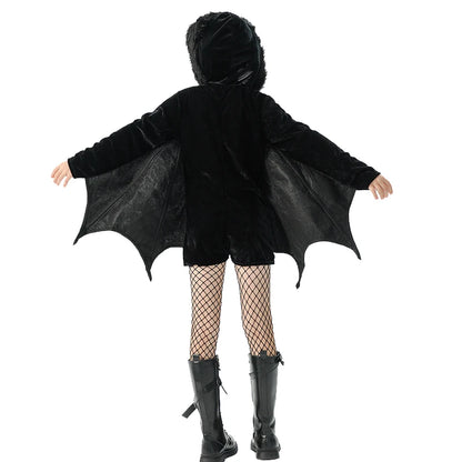 Purim Bat Jumpsuit For Girl Costume Creepy Vampire Animal Spooktacular Outfit Cosplay Carnival Halloween Fancy Party Dress