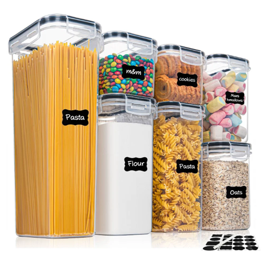 Food Storage Containers 7-Piece Airtight Plastic Kitchen Set