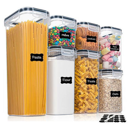 Food Storage Containers 7-Piece Airtight Plastic Kitchen Set