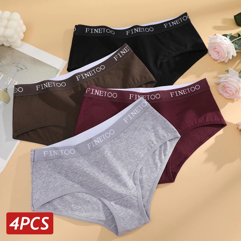 Women’s Cotton Panties – Low Rise Briefs with Embroidered Waist
