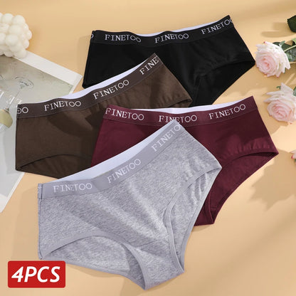 Women’s Cotton Panties – Low Rise Briefs with Embroidered Waist