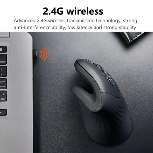 Vertical Wireless Mouse Ergonomic Silent 2.4G USB Mouse for PC