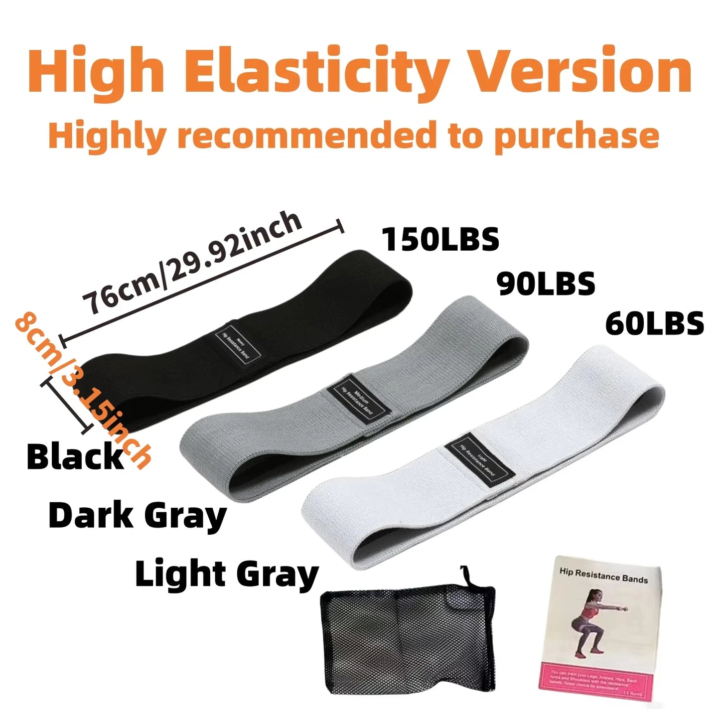 Fabric Resistance Bands, Hip Booty Bands for Glute & Leg Workouts