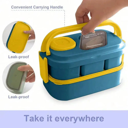 Stackable Bento Box Leak-Proof Lunch Container With Spoon & Fork