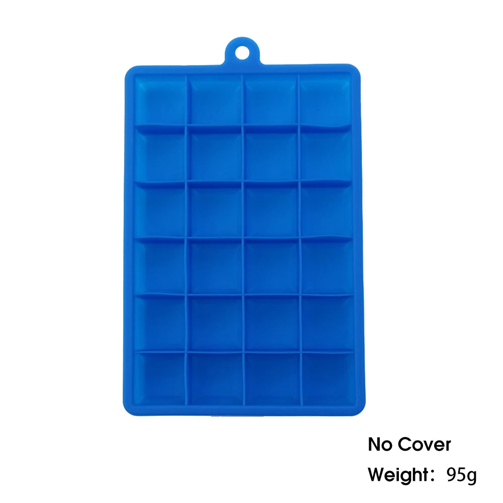 24-Hole Silicone Ice Cube Tray with Lid – Easy Kitchen Freezing Mold
