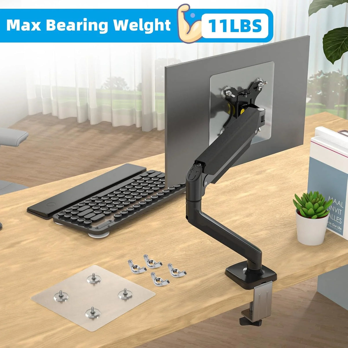 Wall Mounted Monitor Holder – Acrylic Stand for 17–32 Inch Screens