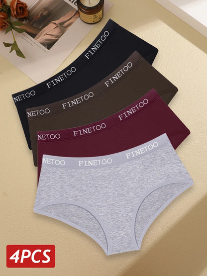 Women’s Cotton Panties – Low Rise Briefs with Embroidered Waist