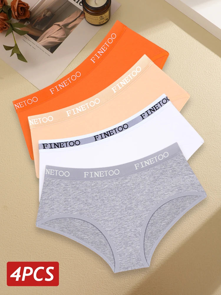 Women’s Cotton Panties – Low Rise Briefs with Embroidered Waist