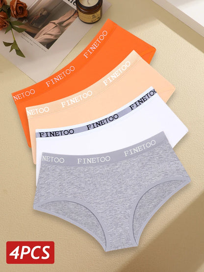 Women’s Cotton Panties – Low Rise Briefs with Embroidered Waist